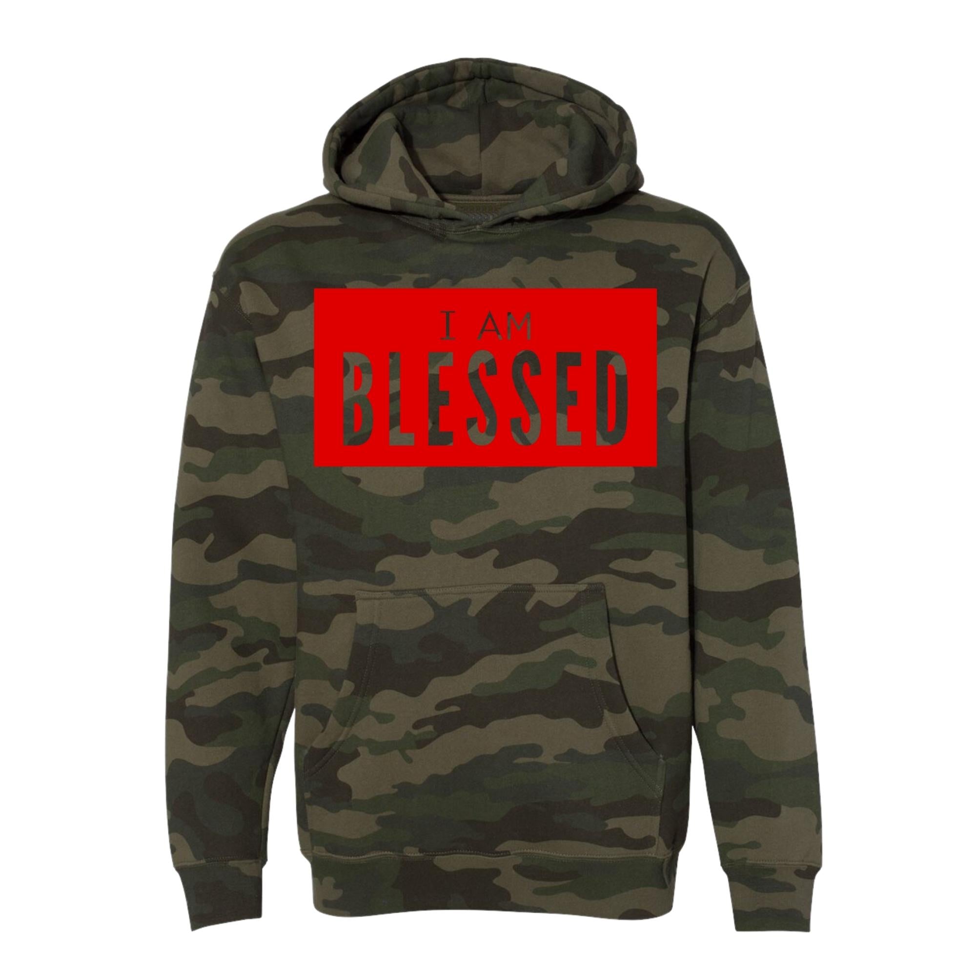 BLESSED RED BOXED CAMO HOODIE - IAMLUVbyV